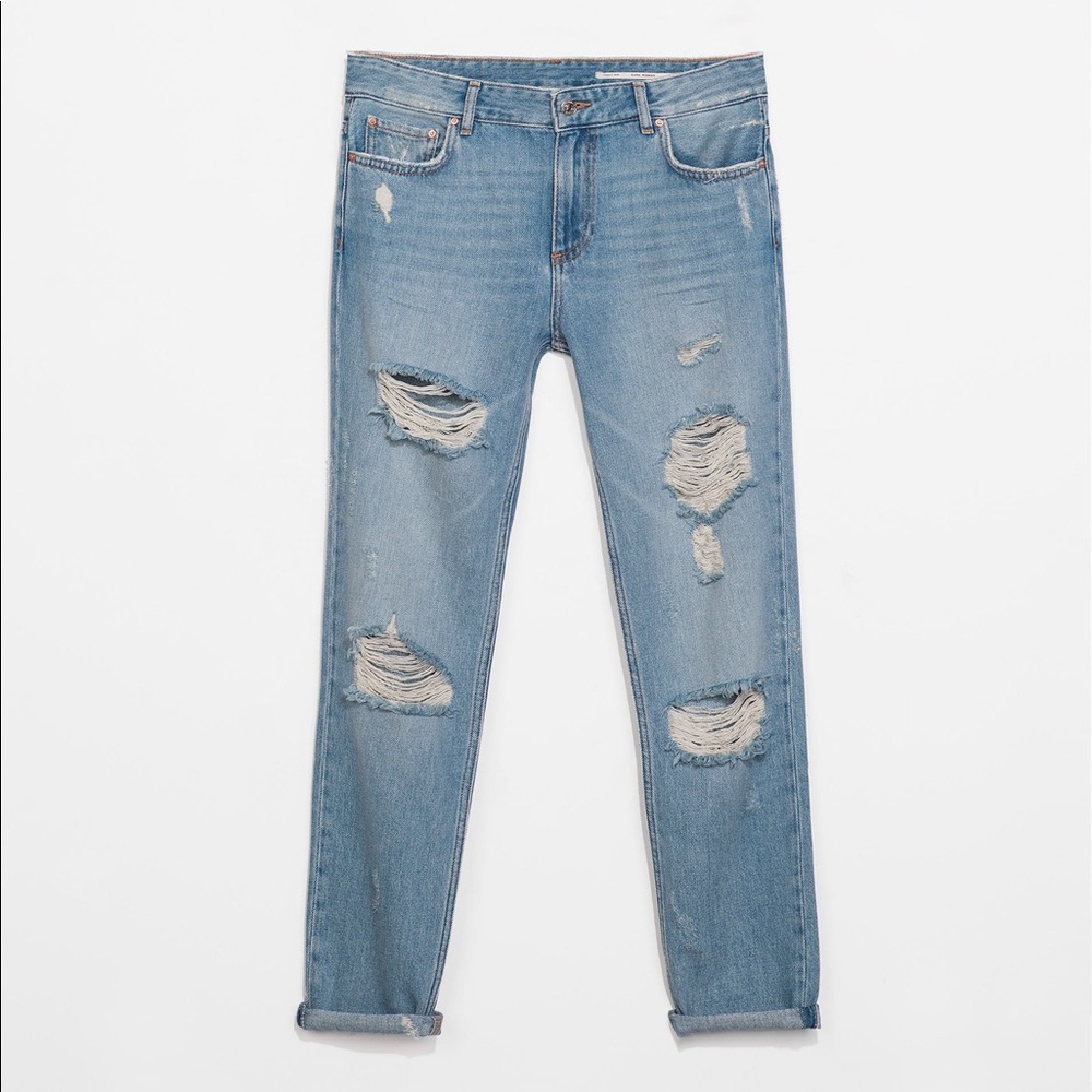 Zara boyfriend distress jeans